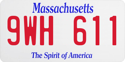 MA license plate 9WH611