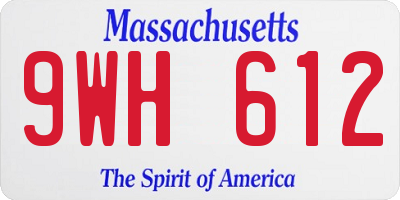 MA license plate 9WH612