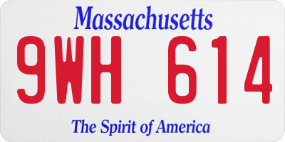 MA license plate 9WH614