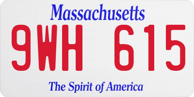 MA license plate 9WH615