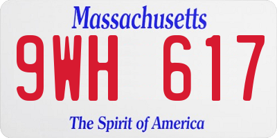MA license plate 9WH617
