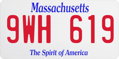 MA license plate 9WH619