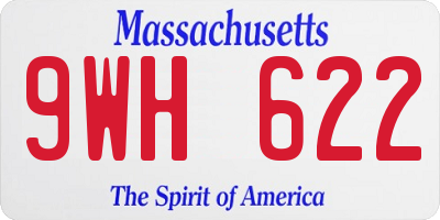 MA license plate 9WH622