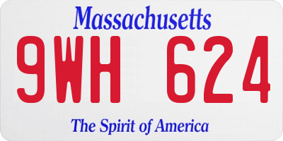 MA license plate 9WH624