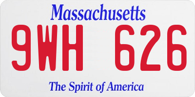 MA license plate 9WH626