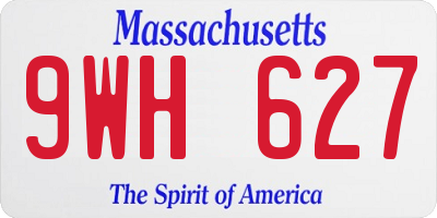 MA license plate 9WH627