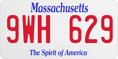 MA license plate 9WH629