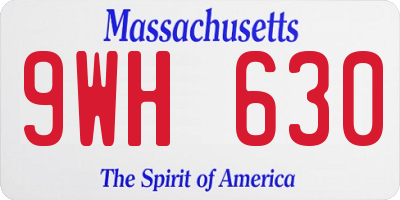 MA license plate 9WH630