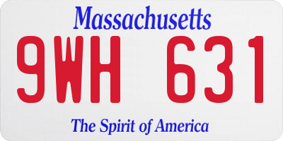 MA license plate 9WH631