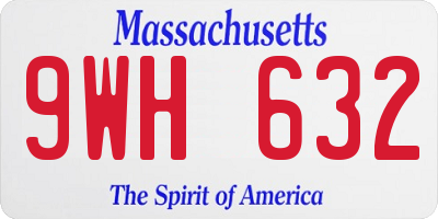 MA license plate 9WH632