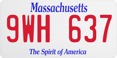 MA license plate 9WH637