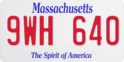 MA license plate 9WH640