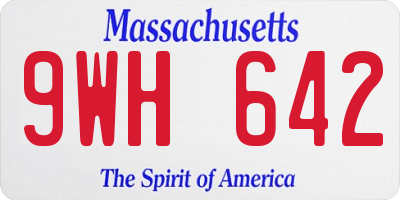 MA license plate 9WH642