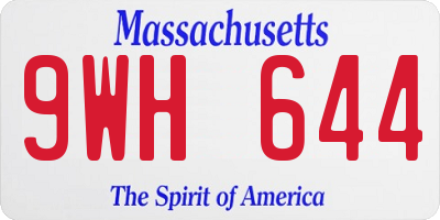MA license plate 9WH644