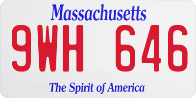 MA license plate 9WH646