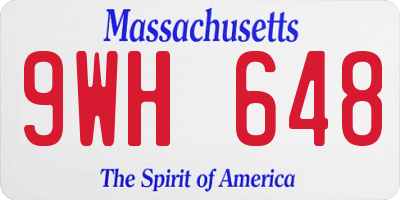 MA license plate 9WH648
