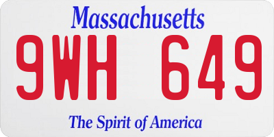 MA license plate 9WH649