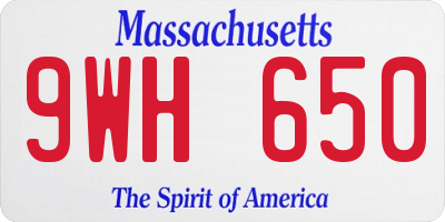 MA license plate 9WH650