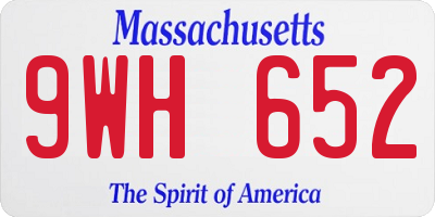 MA license plate 9WH652