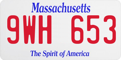 MA license plate 9WH653