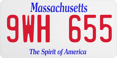 MA license plate 9WH655
