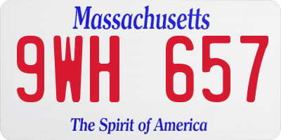 MA license plate 9WH657
