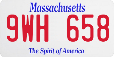 MA license plate 9WH658