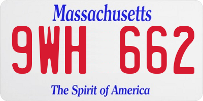 MA license plate 9WH662