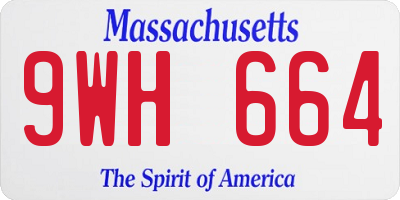MA license plate 9WH664