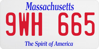 MA license plate 9WH665