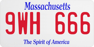 MA license plate 9WH666