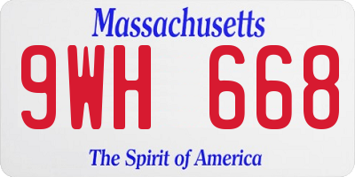 MA license plate 9WH668