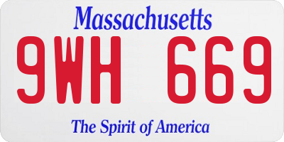 MA license plate 9WH669
