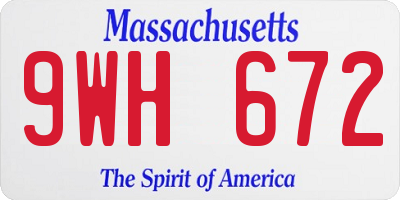 MA license plate 9WH672