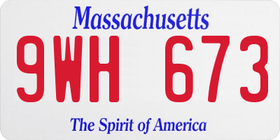 MA license plate 9WH673