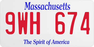 MA license plate 9WH674