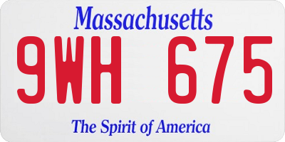 MA license plate 9WH675