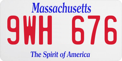 MA license plate 9WH676