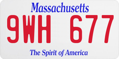 MA license plate 9WH677