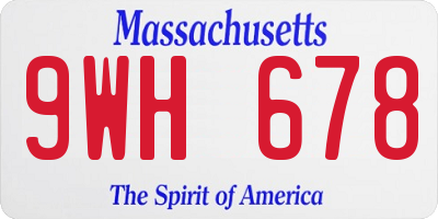 MA license plate 9WH678