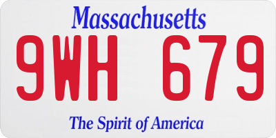 MA license plate 9WH679