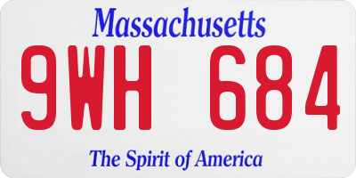 MA license plate 9WH684