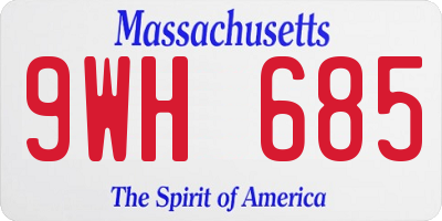 MA license plate 9WH685