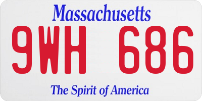 MA license plate 9WH686