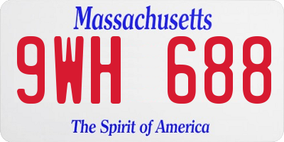 MA license plate 9WH688