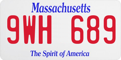 MA license plate 9WH689