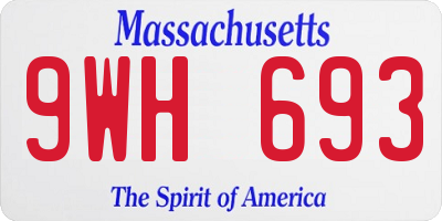 MA license plate 9WH693