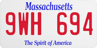 MA license plate 9WH694