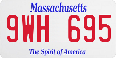 MA license plate 9WH695