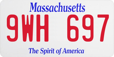 MA license plate 9WH697